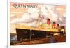 Long Beach, California - Queen Mary-Lantern Press-Framed Art Print