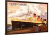 Long Beach, California - Queen Mary-Lantern Press-Framed Art Print