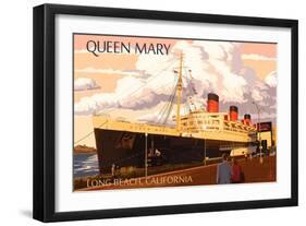 Long Beach, California - Queen Mary-Lantern Press-Framed Art Print