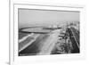 Long Beach, California Rainbow Pier and Ocean Blvd. Photograph - Long Beach, CA-Lantern Press-Framed Premium Giclee Print