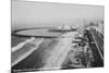 Long Beach, California Rainbow Pier and Ocean Blvd. Photograph - Long Beach, CA-Lantern Press-Mounted Premium Giclee Print