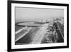 Long Beach, California Rainbow Pier and Ocean Blvd. Photograph - Long Beach, CA-Lantern Press-Framed Art Print