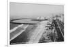 Long Beach, California Rainbow Pier and Ocean Blvd. Photograph - Long Beach, CA-Lantern Press-Framed Art Print