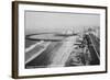 Long Beach, California Rainbow Pier and Ocean Blvd. Photograph - Long Beach, CA-Lantern Press-Framed Art Print