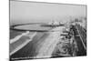 Long Beach, California Rainbow Pier and Ocean Blvd. Photograph - Long Beach, CA-Lantern Press-Mounted Art Print