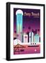 Long Beach, California - Retro Skyline Chromatic Series - Lantern Press Artwork-Lantern Press-Framed Art Print
