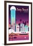 Long Beach, California - Retro Skyline Chromatic Series - Lantern Press Artwork-Lantern Press-Framed Art Print