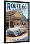 Long Beach, California - Route 66 - Service Station-Lantern Press-Framed Art Print