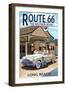 Long Beach, California - Route 66 - Service Station-Lantern Press-Framed Art Print