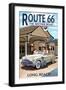 Long Beach, California - Route 66 - Service Station-Lantern Press-Framed Art Print