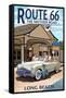 Long Beach, California - Route 66 - Service Station-Lantern Press-Framed Stretched Canvas