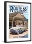 Long Beach, California - Route 66 - Service Station-Lantern Press-Framed Art Print