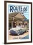 Long Beach, California - Route 66 - Service Station-Lantern Press-Framed Art Print