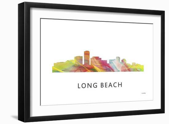 Long Beach California Skyline-Marlene Watson-Framed Premium Giclee Print