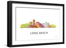 Long Beach California Skyline-Marlene Watson-Framed Premium Giclee Print