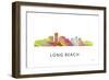 Long Beach California Skyline-Marlene Watson-Framed Giclee Print