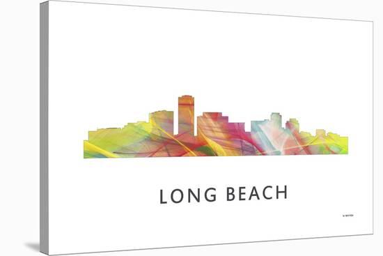 Long Beach California Skyline-Marlene Watson-Stretched Canvas