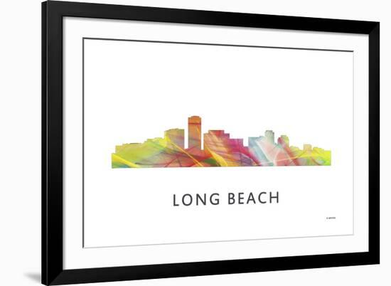 Long Beach California Skyline-Marlene Watson-Framed Giclee Print