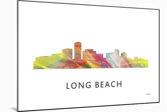 Long Beach California Skyline-Marlene Watson-Mounted Giclee Print