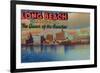 Long Beach, California - The Queen of Beaches-Lantern Press-Framed Art Print