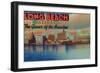 Long Beach, California - The Queen of Beaches-Lantern Press-Framed Art Print