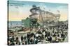 Long Beach, California - View of Amusement Rides Along the Pike-Lantern Press-Stretched Canvas