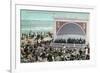 Long Beach, California - View of the Band Stand and Beach-Lantern Press-Framed Premium Giclee Print