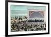 Long Beach, California - View of the Band Stand and Beach-Lantern Press-Framed Premium Giclee Print