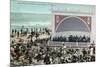 Long Beach, California - View of the Band Stand and Beach-Lantern Press-Mounted Premium Giclee Print