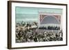 Long Beach, California - View of the Band Stand and Beach-Lantern Press-Framed Art Print