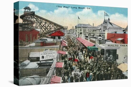 Long Beach, California - View of the Pike-Lantern Press-Stretched Canvas