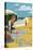 Long Beach, California - Woman on the Beach-Lantern Press-Stretched Canvas