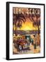 Long Beach, California - Woodies and Sunset-Lantern Press-Framed Art Print