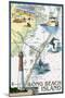 Long Beach Island - Nautical Chart-Lantern Press-Mounted Art Print