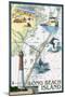 Long Beach Island - Nautical Chart-Lantern Press-Mounted Art Print