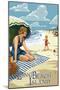 Long Beach Island, New Jersey Beach Scene-Lantern Press-Mounted Art Print