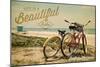 Long Beach Island, New Jersey - Bicycles and Beach Scene-Lantern Press-Mounted Art Print