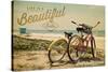 Long Beach Island, New Jersey - Bicycles and Beach Scene-Lantern Press-Stretched Canvas