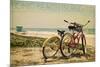 Long Beach Island, New Jersey - Bicycles and Beach Scene-Lantern Press-Mounted Premium Giclee Print