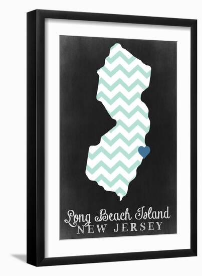 Long Beach Island, New Jersey - Chalkboard-Lantern Press-Framed Art Print