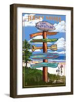 Long Beach Island, New Jersey Destination Sign-Lantern Press-Framed Art Print