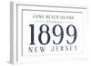 Long Beach Island, New Jersey - Established Date (Blue)-Lantern Press-Framed Art Print