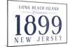 Long Beach Island, New Jersey - Established Date (Blue)-Lantern Press-Mounted Art Print