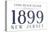 Long Beach Island, New Jersey - Established Date (Blue)-Lantern Press-Stretched Canvas