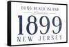 Long Beach Island, New Jersey - Established Date (Blue)-Lantern Press-Framed Stretched Canvas