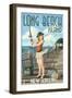 Long Beach Island, New Jersey - Fishing Pinup Girl-Lantern Press-Framed Art Print