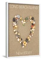 Long Beach Island, New Jersey - Heart on Sand-Lantern Press-Framed Art Print