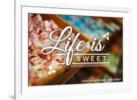 Long Beach Island, New Jersey - Life is Sweet - Rows of Candy-Lantern Press-Framed Art Print