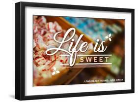Long Beach Island, New Jersey - Life is Sweet - Rows of Candy-Lantern Press-Framed Art Print