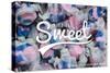 Long Beach Island, New Jersey - Life is Sweet - Taffy Collage Sentiment-Lantern Press-Stretched Canvas